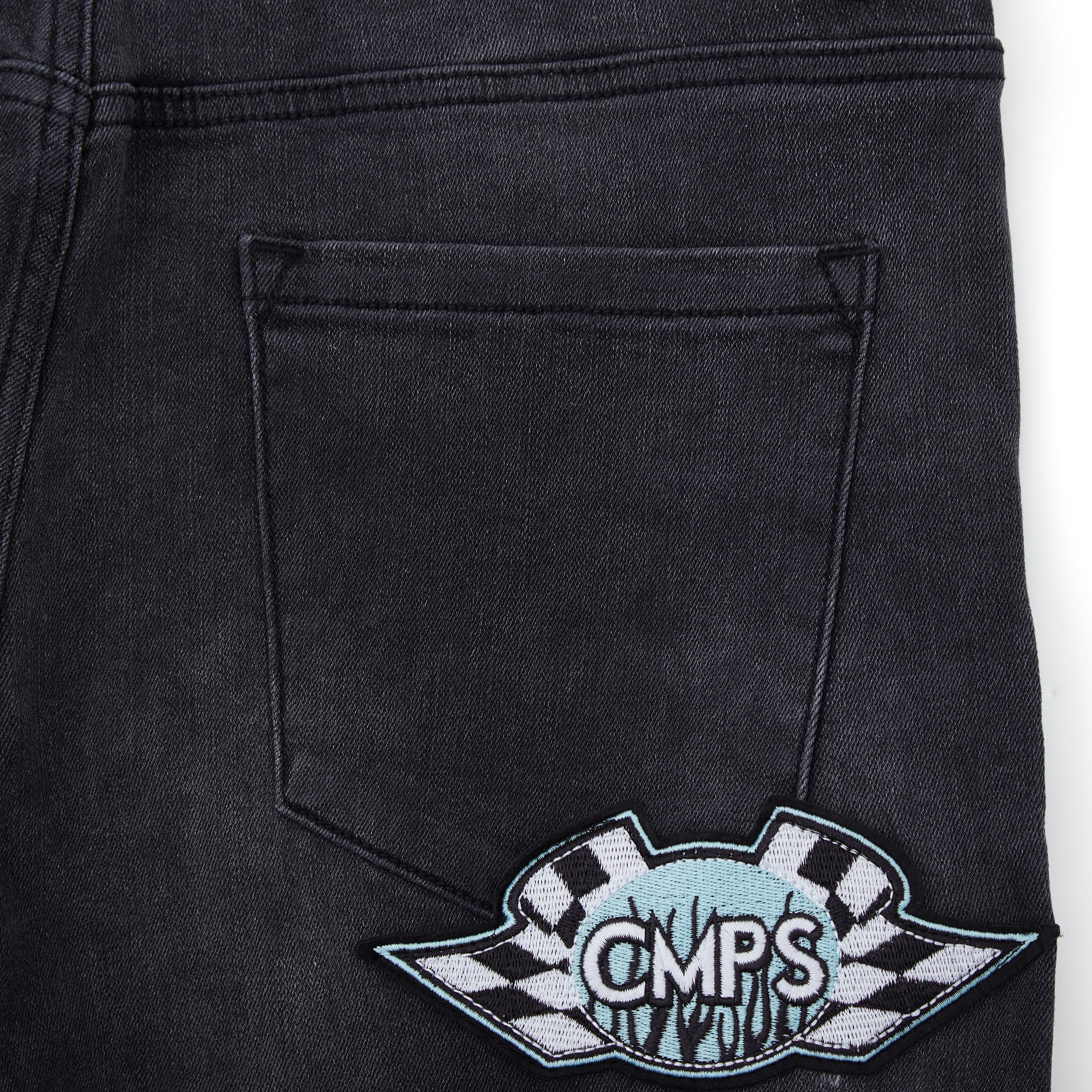 Motor Sports Denim Shorts - Washed Black